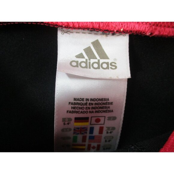 Adidas Womens Black Compression Shorts Pink Logo Size S Polyester Spandex - Picture 3 of 8